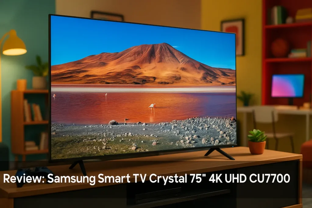 Samsung Smart TV Crystal 75" 4K UHD CU7700: Tela Imersiva com Alexa e Gaming Hub
