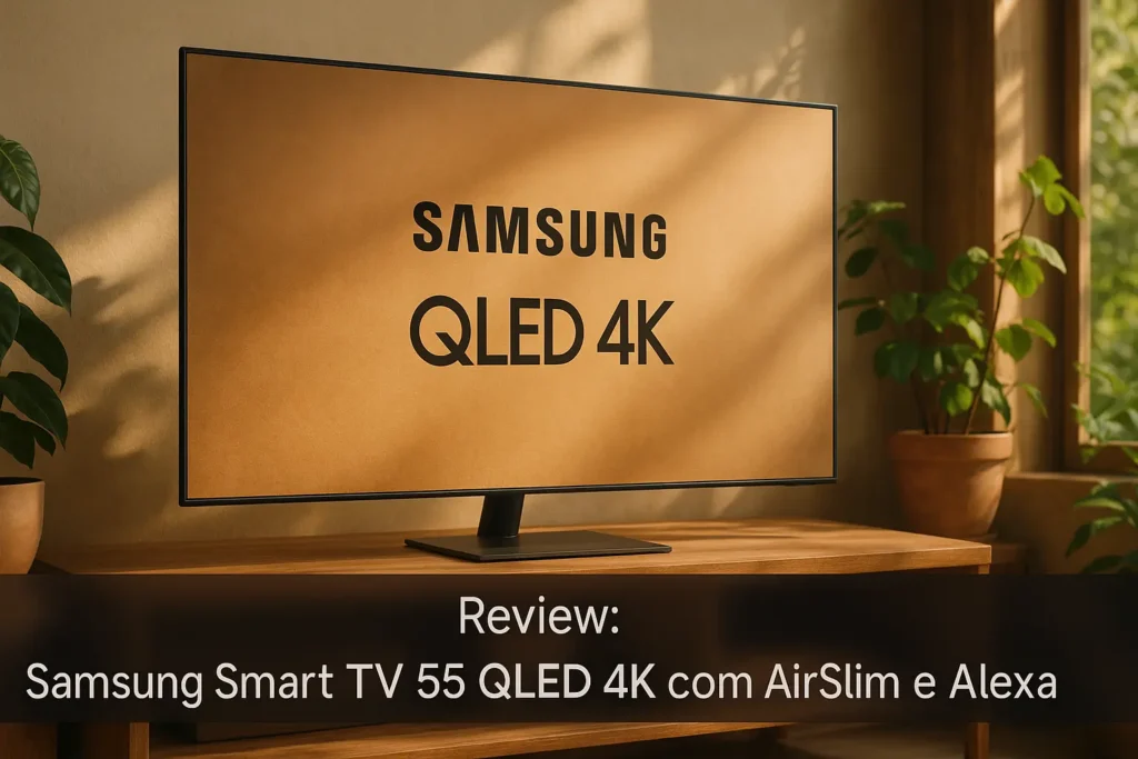 Samsung Smart TV 55 QLED 4K com AirSlim e Alexa