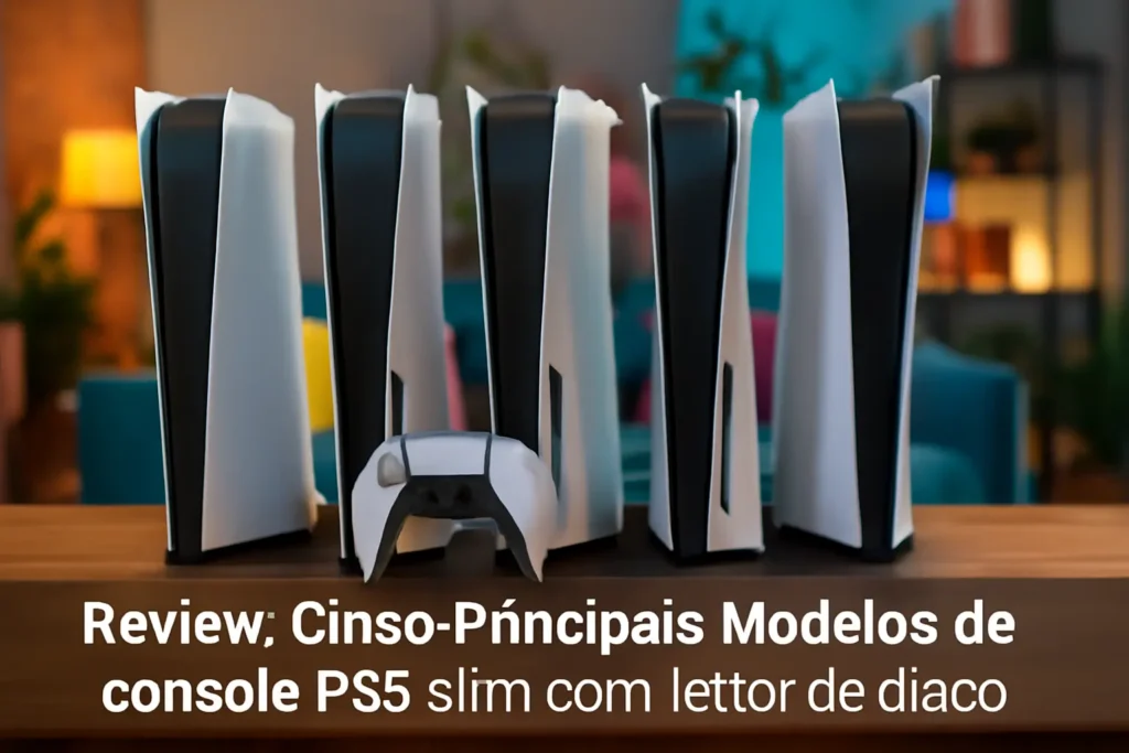 Cinco Principais Modelos de console PS5 slim com leitor de disco