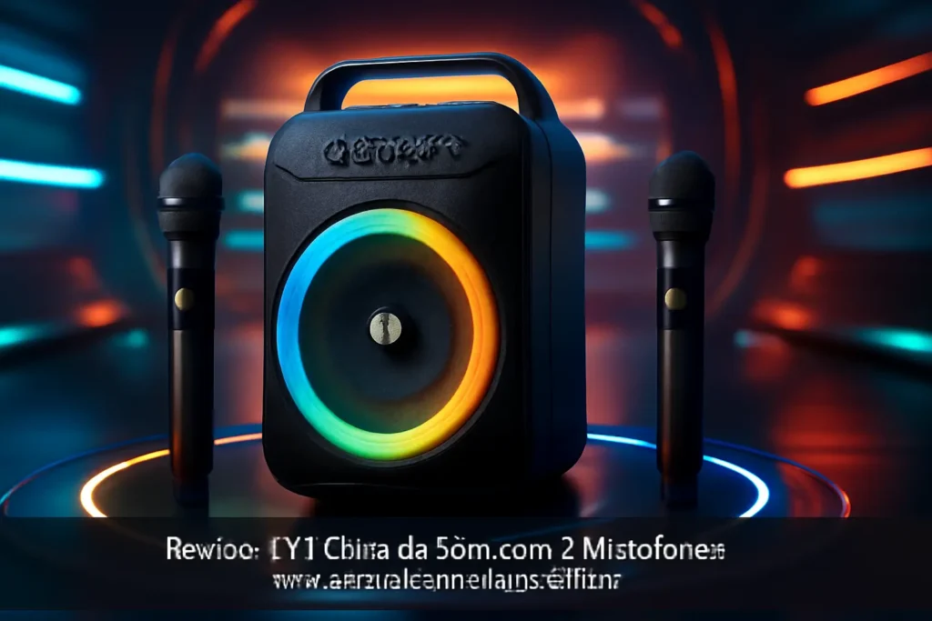JYX Caixa de Som com 2 Microfones: Som Claro e Potente para Diversão