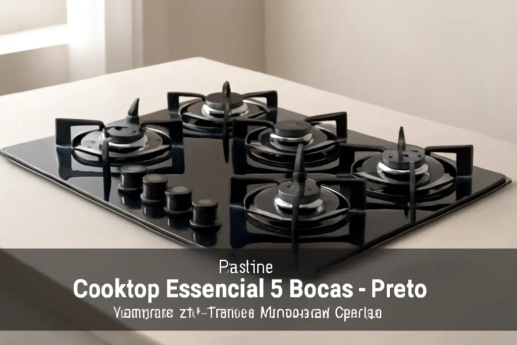 Cooktop Essencial 5 Bocas - Preto: Praticidade e Desempenho na Cozinha