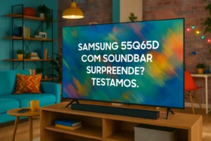 Samsung 55Q65D com Soundbar surpreende? Testamos