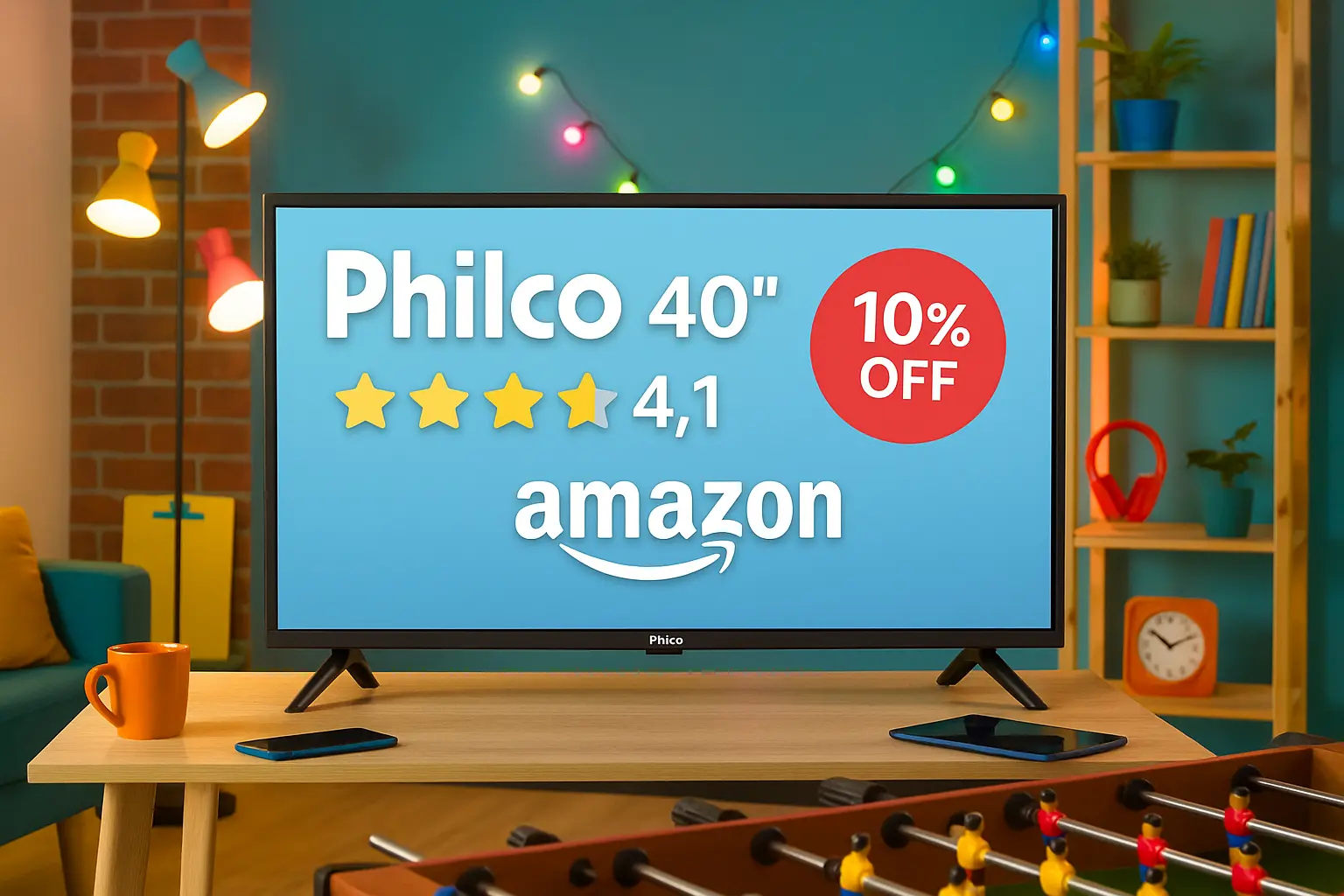 Smart TV Philco 40" com nota 4,1/5 e 10% OFF na Amazon