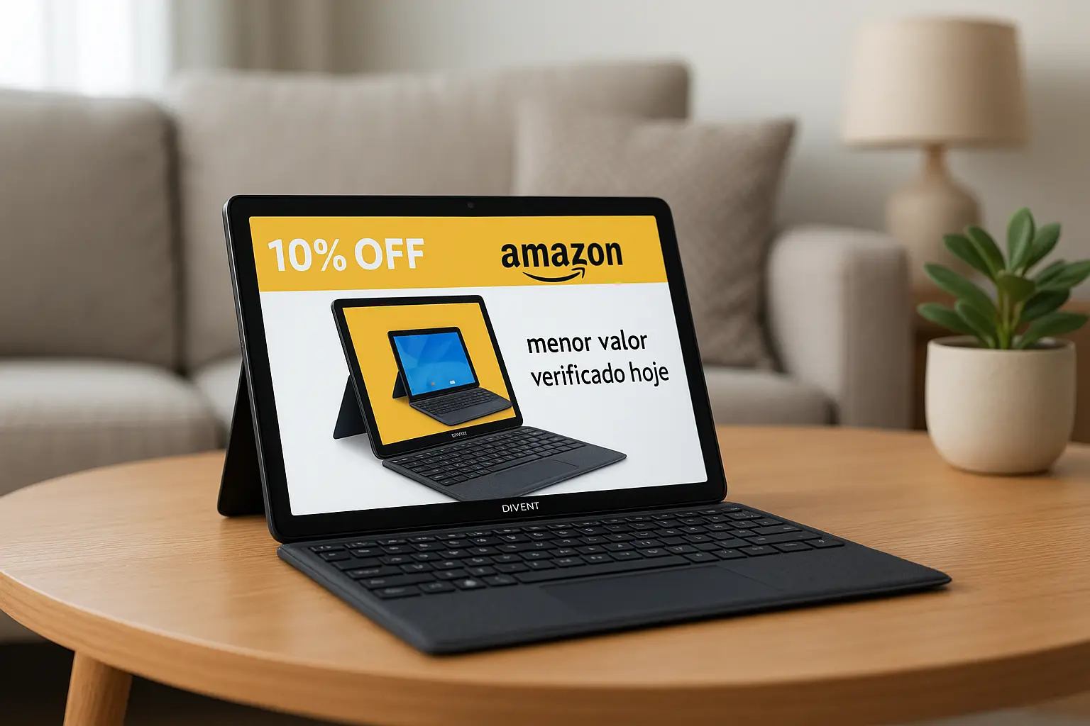 Tablet DIVENT 3 em 1 com 10% OFF na Amazon: menor valor verificado hoje