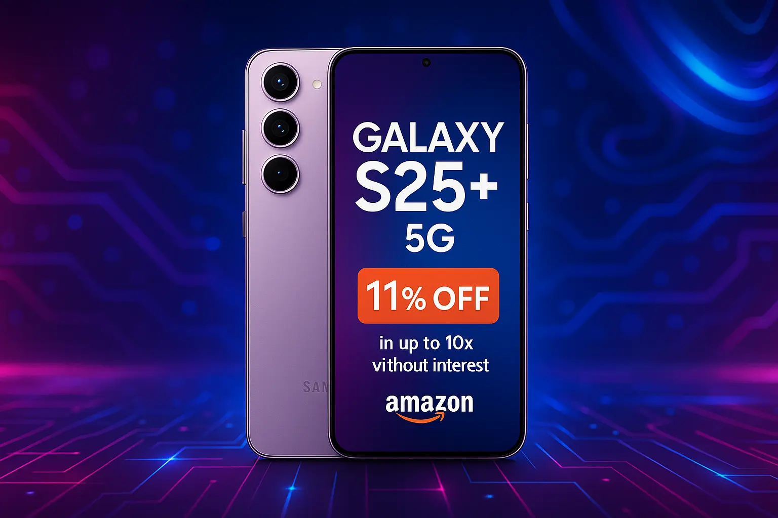 Galaxy S25+ 5G com 11% OFF em até 10x sem juros na Amazon; ver cores