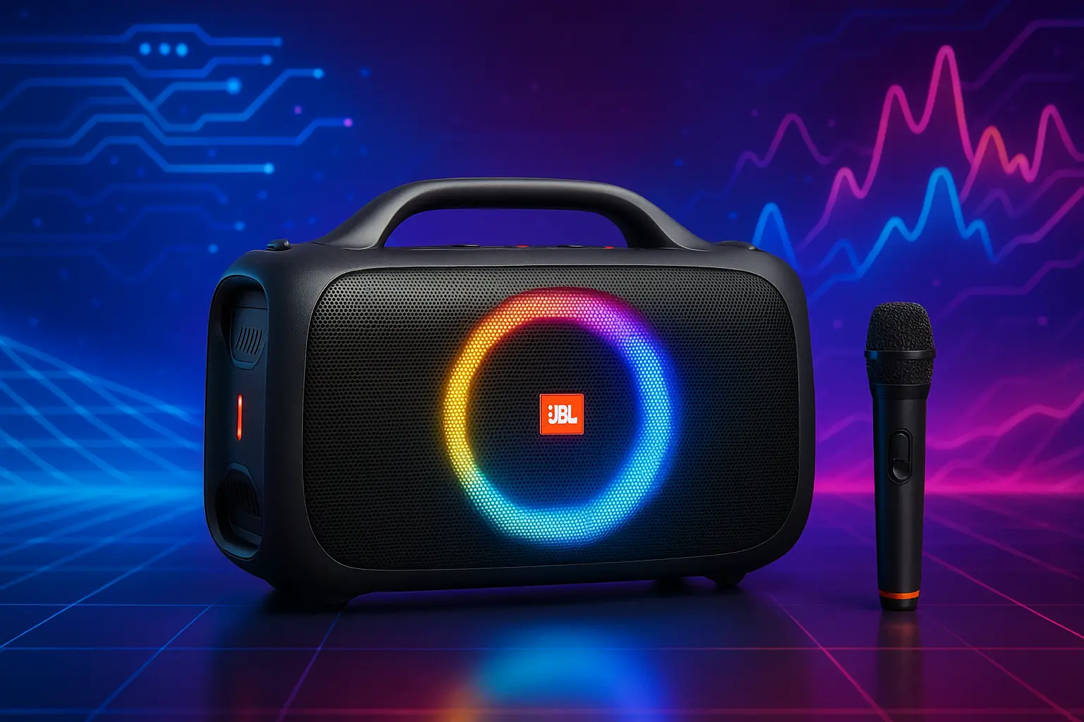 JBL PartyBox On The Go Essential com microfone por R$ 1.599 e 10x sem juros na Amazon