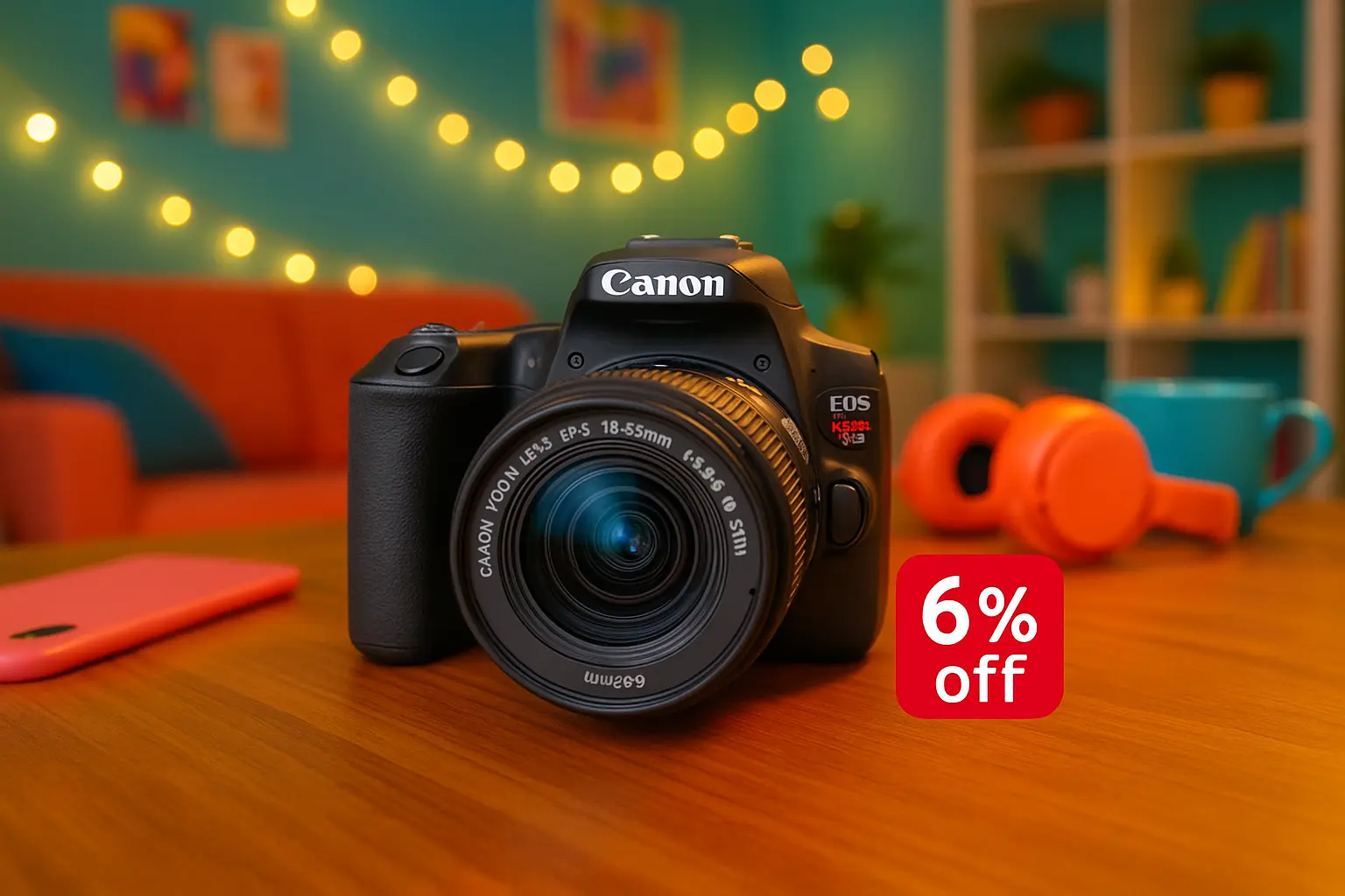 Canon EOS Rebel SL3 com 6% OFF na Amazon