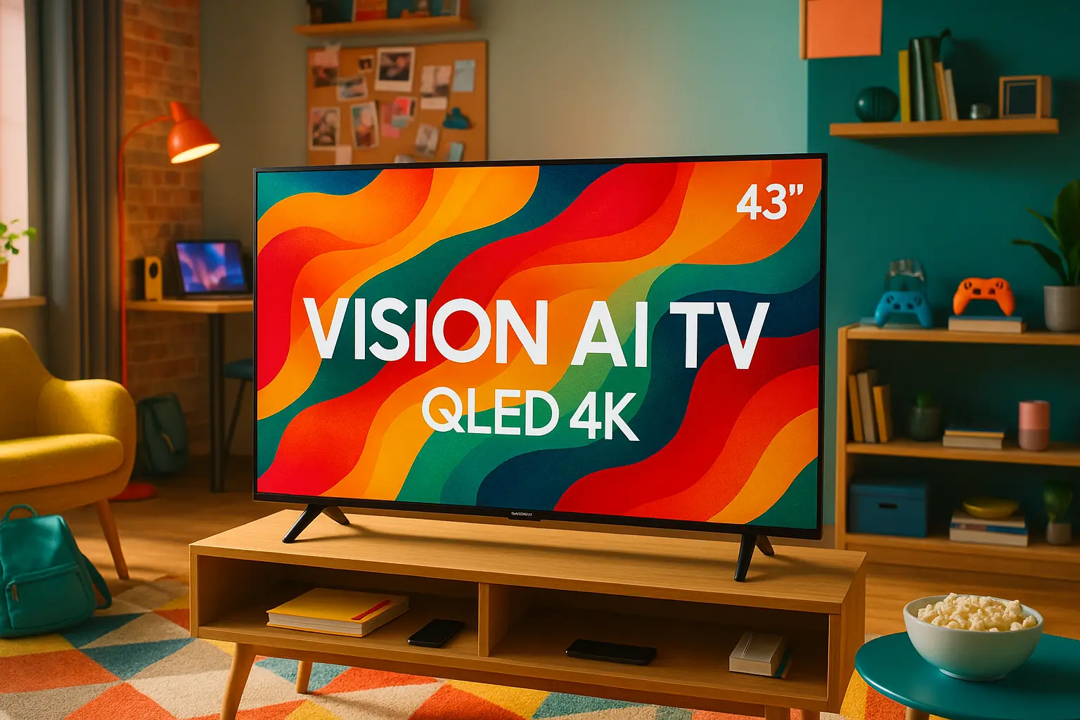 Samsung Vision AI TV 43" QLED 4K fica 13% mais barata na Amazon
