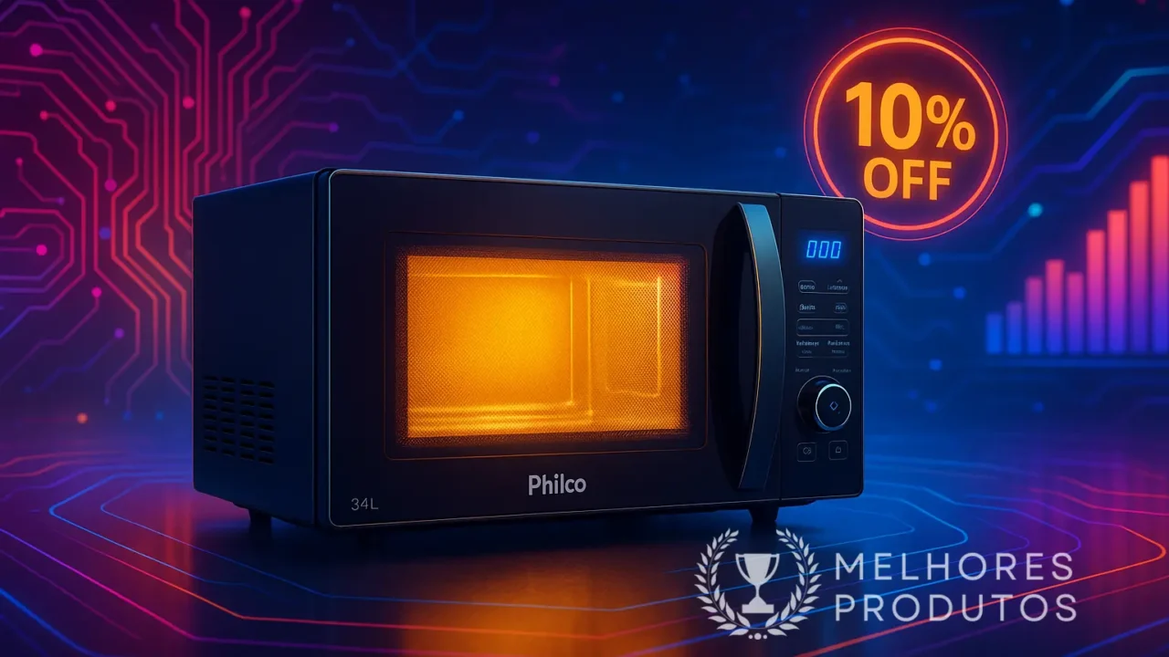 Microondas Philco 34L com 10% OFF na Amazon
