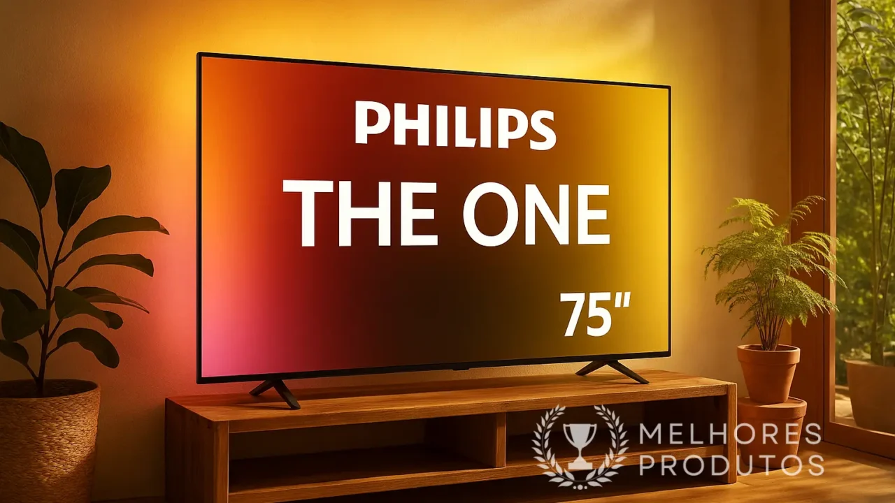 Smart TV PHILIPS Ambilight THE ONE 75" com 25% OFF na Amazon; estoque limitado