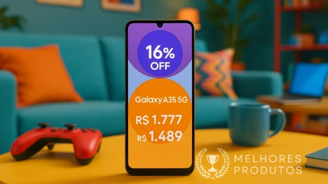 Galaxy A36 5G cai de R$1.777 para R$1.489 com 16% OFF na Amazon