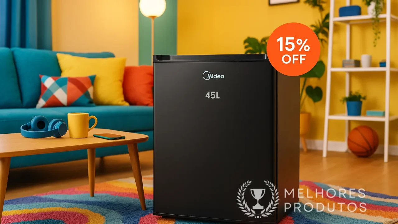 Frigobar Midea 45L com 15% OFF em oferta do dia na Amazon