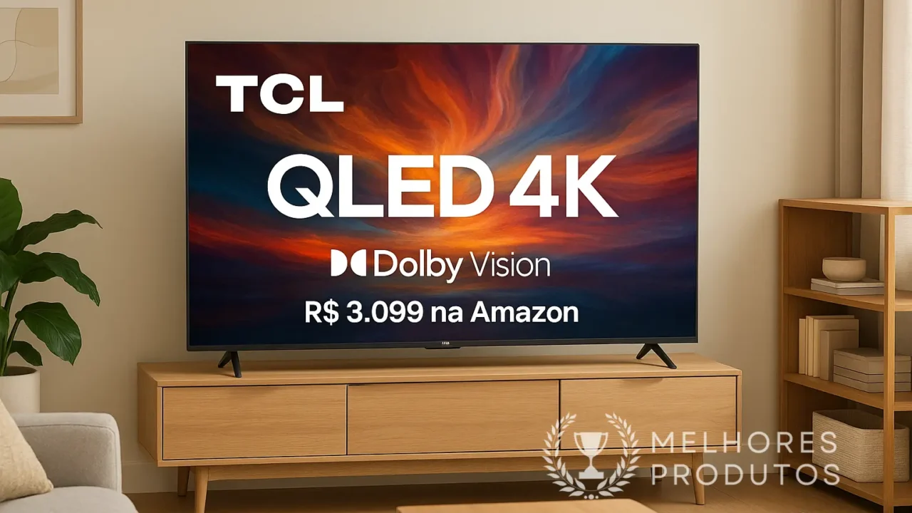 TCL 65" QLED 4K com Dolby Vision por R$ 3.099 na Amazon