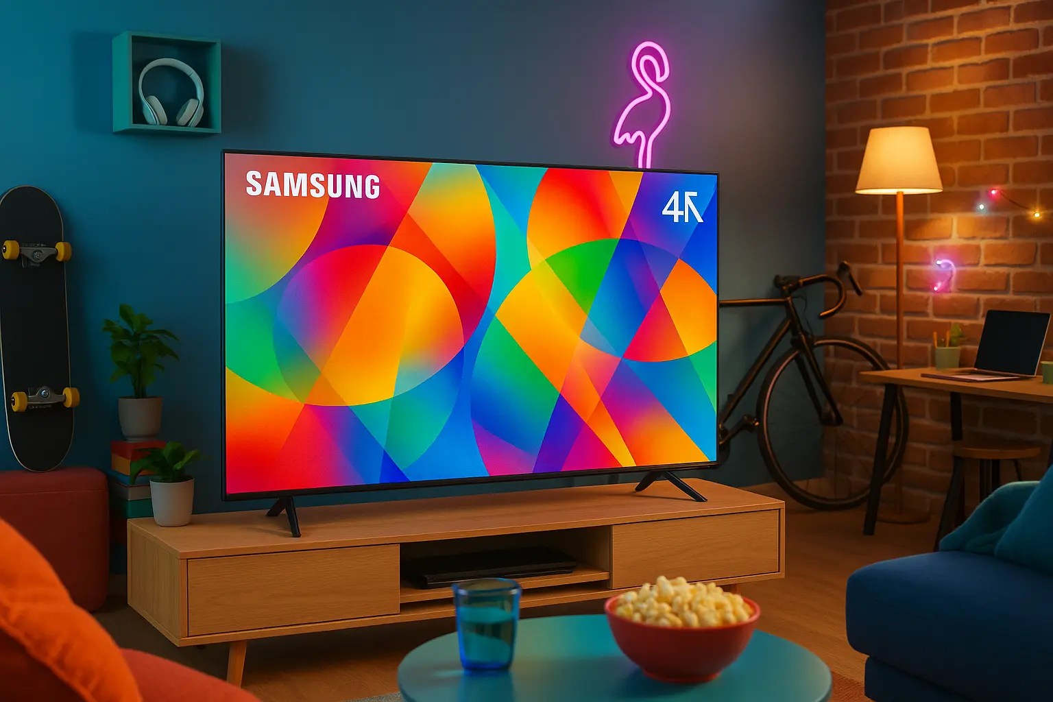 Bateria que dura: 6 TVs Smart 65 polegadas 4K Samsung para um dia inteiro