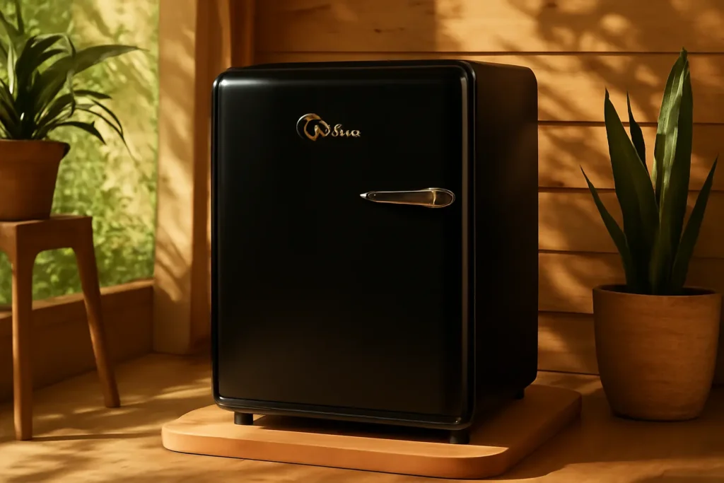 Frigobar Retrô, 95L, Preto, 110V, Midea, MRV10P1 barato e confiável para todos os bolsos