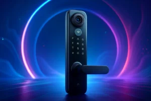 Fotografia noturna: 3 Fechaduras Eletrônico Digital Biométrica Com Câmera Wifi que brilham no escuro