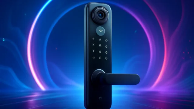 Fotografia noturna: 3 Fechaduras Eletrônico Digital Biométrica Com Câmera Wifi que brilham no escuro