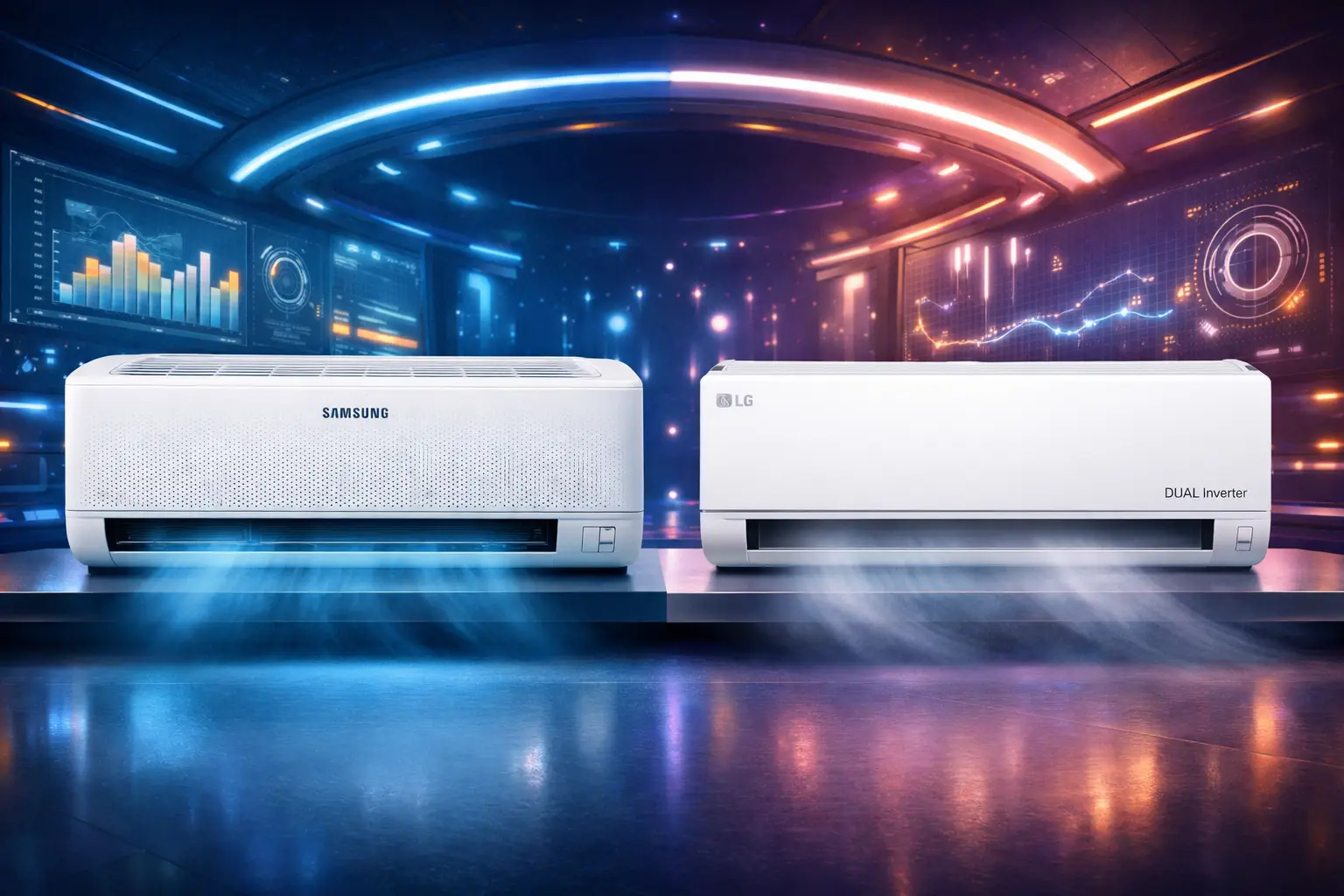 Samsung WindFree AI Inverter 12.000 Btus vs LG Dual Inverter Voice 9.000 Btus: Eficiência ou Silêncio?