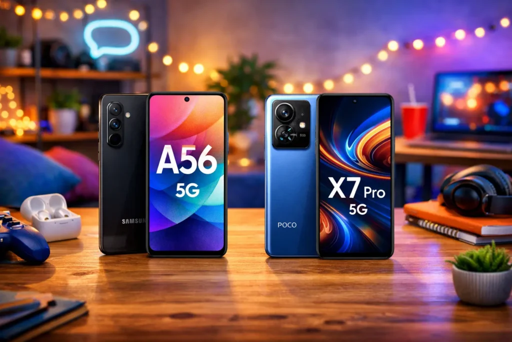 Samsung Galaxy A56 5G vs Xiaomi Poco X7 Pro 5G: Desempenho ou Câmera?