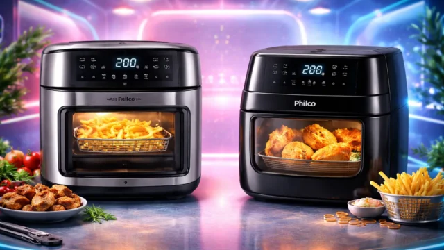 Fritadeira Philco Air Fryer Oven 12L PFR2200P vs Air Fryer Philco 9L Visor Glass: Qual o melhor desempenho ou capacidade?
