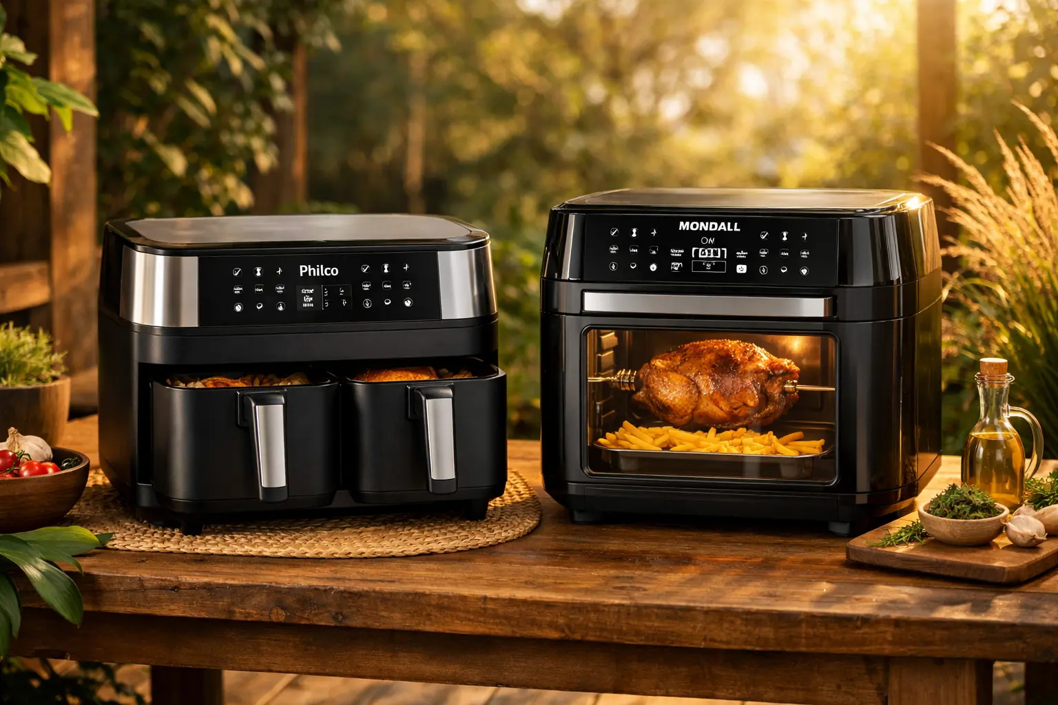 Air Fryer Philco 10L Cesto Duplo vs Mondial Fritadeira Air Fryer Forno Oven Digital: Potência ou Capacidade?