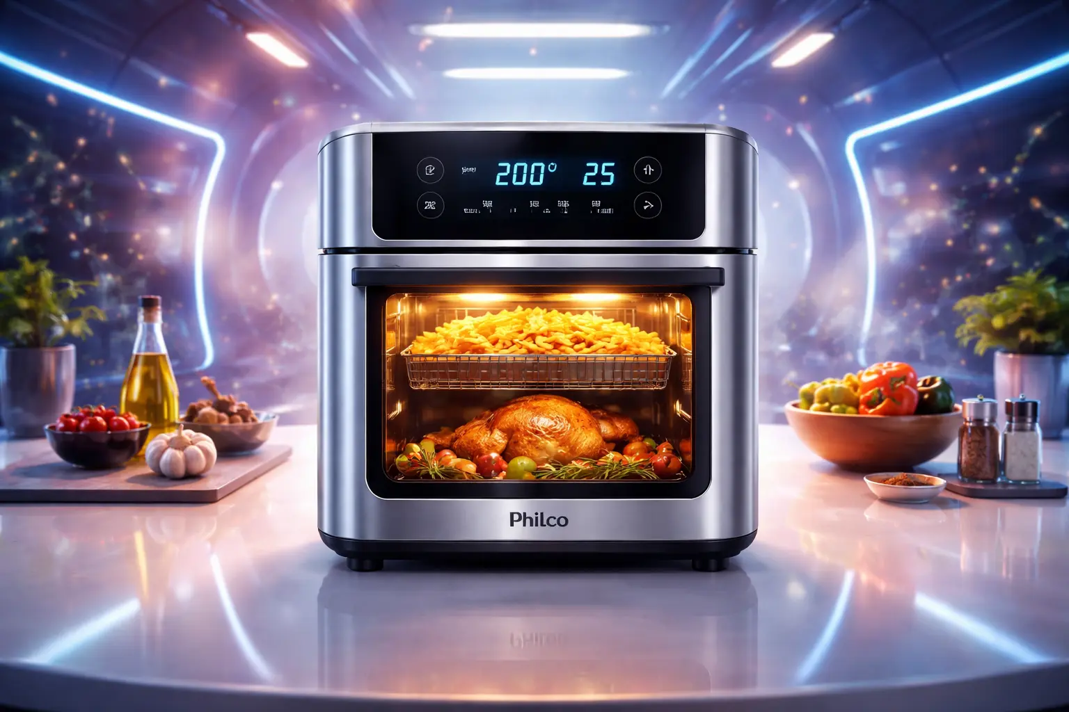Tela infinita: 6 Air Fryer Oven Philco com display premium