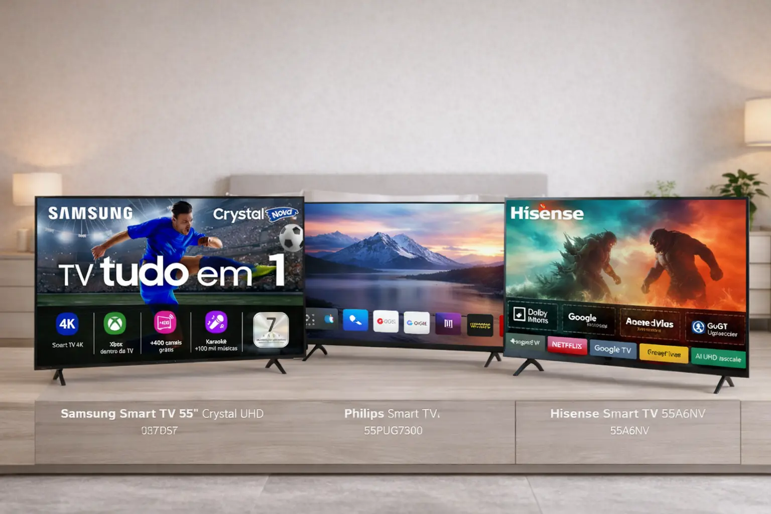 Smart TV 55" 4K: 5 opções por perfil para escolher com clareza