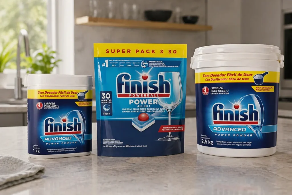 Sabão para lava-louça Finish: 3 opções por tipo e uso real