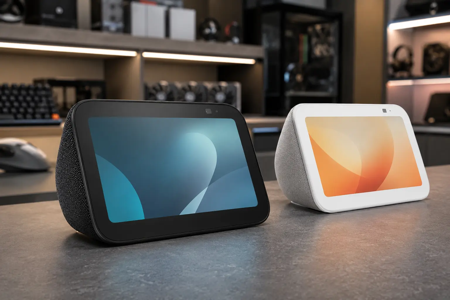 Antes de comprar o Echo Show 5, veja se a cor preta ou branca faz mais sentido para sua casa