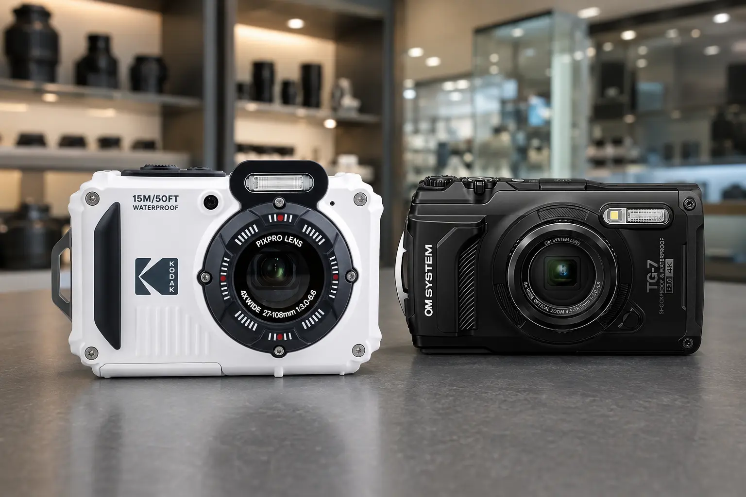 Kodak WPZ2 ou OM System TG-7: câmera aquática de entrada ou avançada?