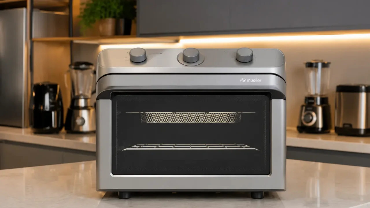 Air Forno Mueller 35L Prata ou Preto: 110V ou 220V, qual é o seu?