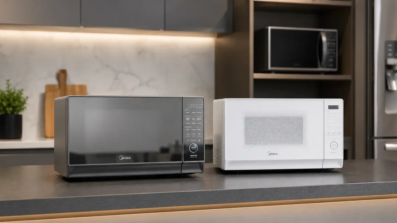 Micro-ondas Midea Prata ou Branco: o acabamento vale R$ 30 a mais?