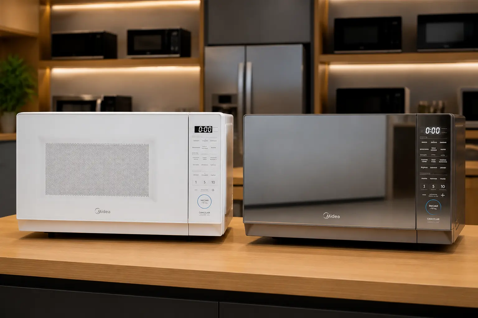 Micro-ondas Midea 27L: a mesma base, duas roupas — e a escolha não é técnica