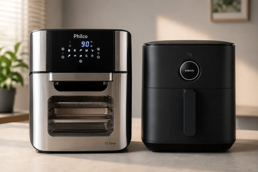 Air fryer oven de 12L ou cesta de 6,5L: o formato decide