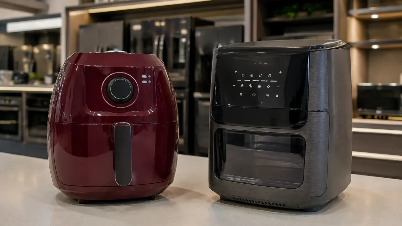 Air fryer de 5L ou forno de 12L: a rotina decide entre EAF51 e EAF90