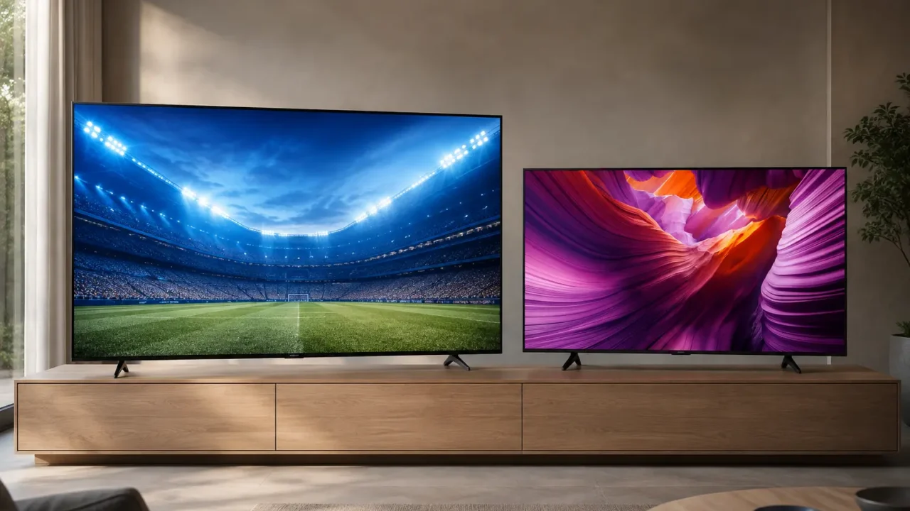 Entre U8100F 65" e S85F 55", a escolha troca tamanho por OLED