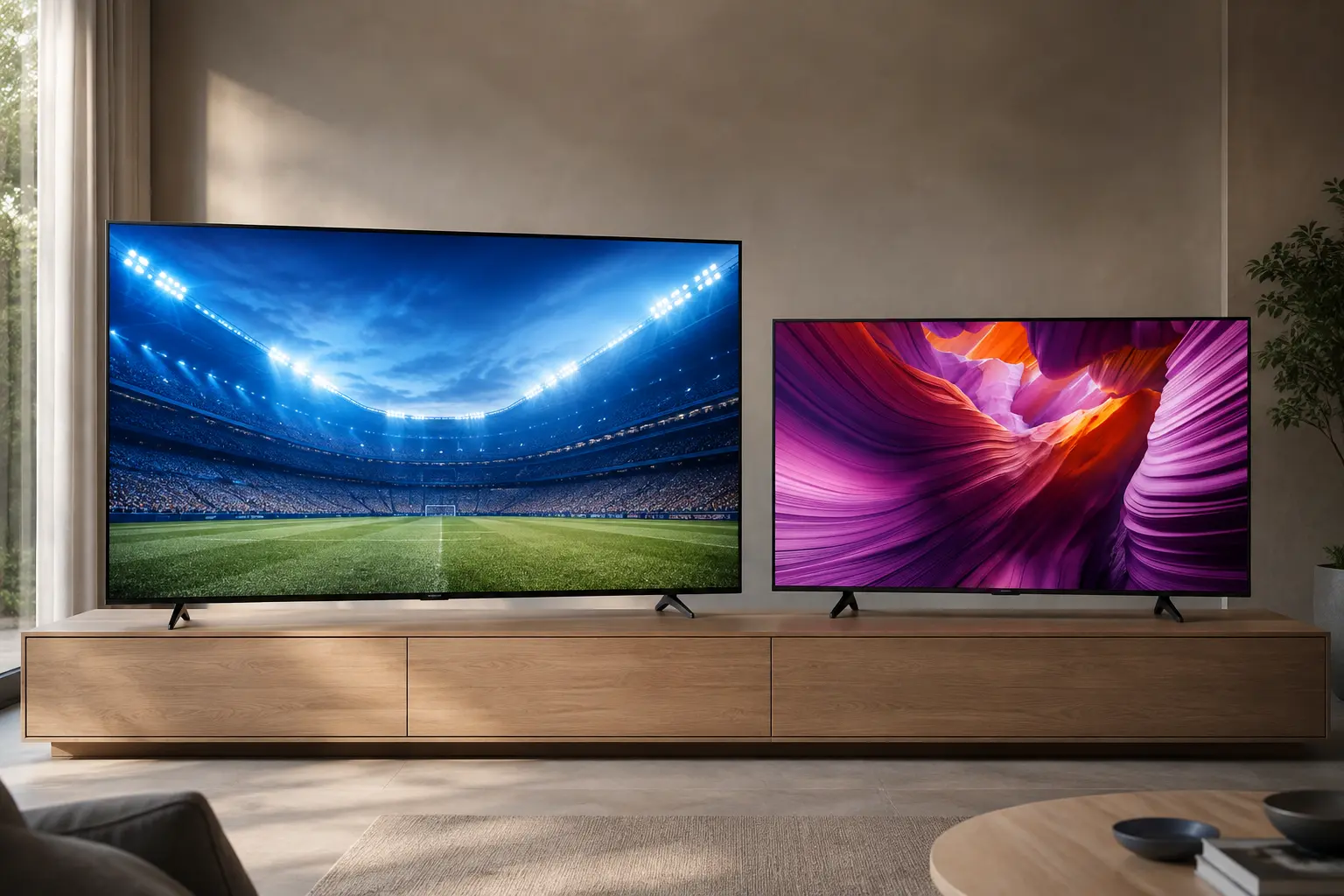 Entre U8100F 65" e S85F 55", a escolha troca tamanho por OLED
