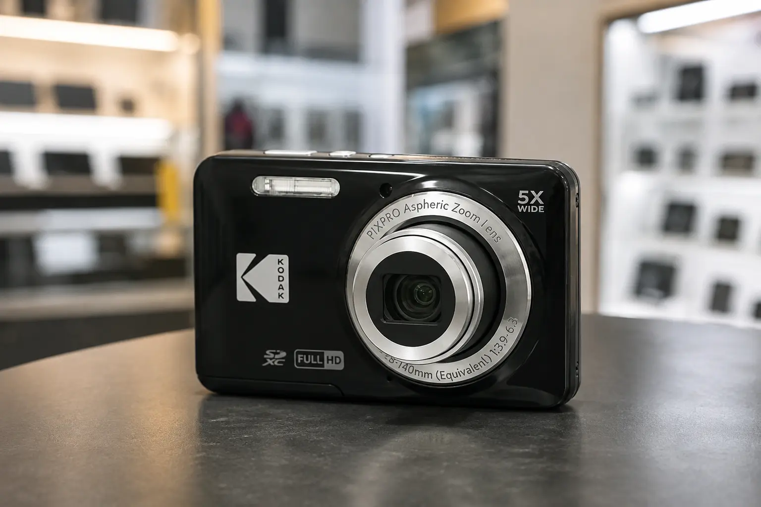 Duas Kodak FZ55 na vitrine, mas a diferença pode estar só no anúncio