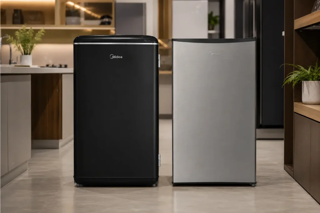 Midea Retrô 93L ou Porta Inox: a escolha está mais no estilo