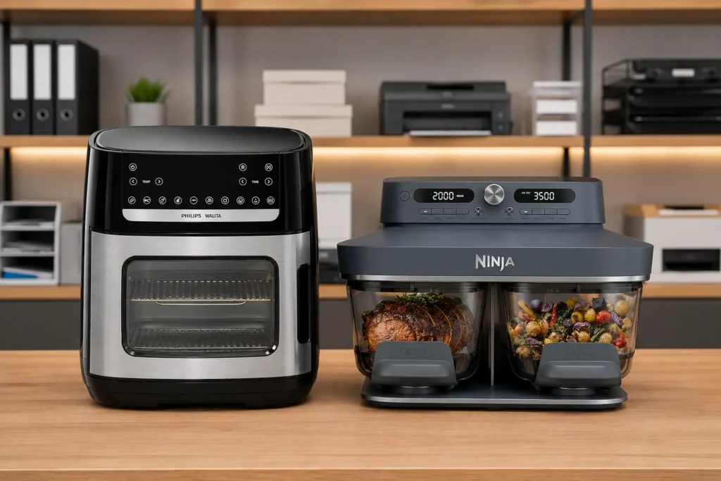 Philips Walita 12L ou Ninja CRISPi: espaço único ou duas zonas