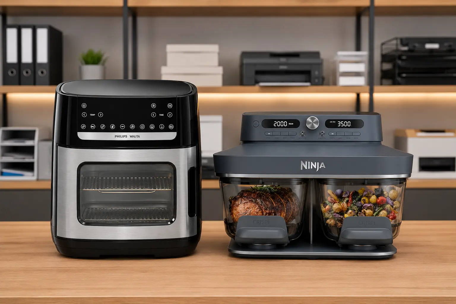 Philips Walita 12L ou Ninja CRISPi: espaço único ou duas zonas