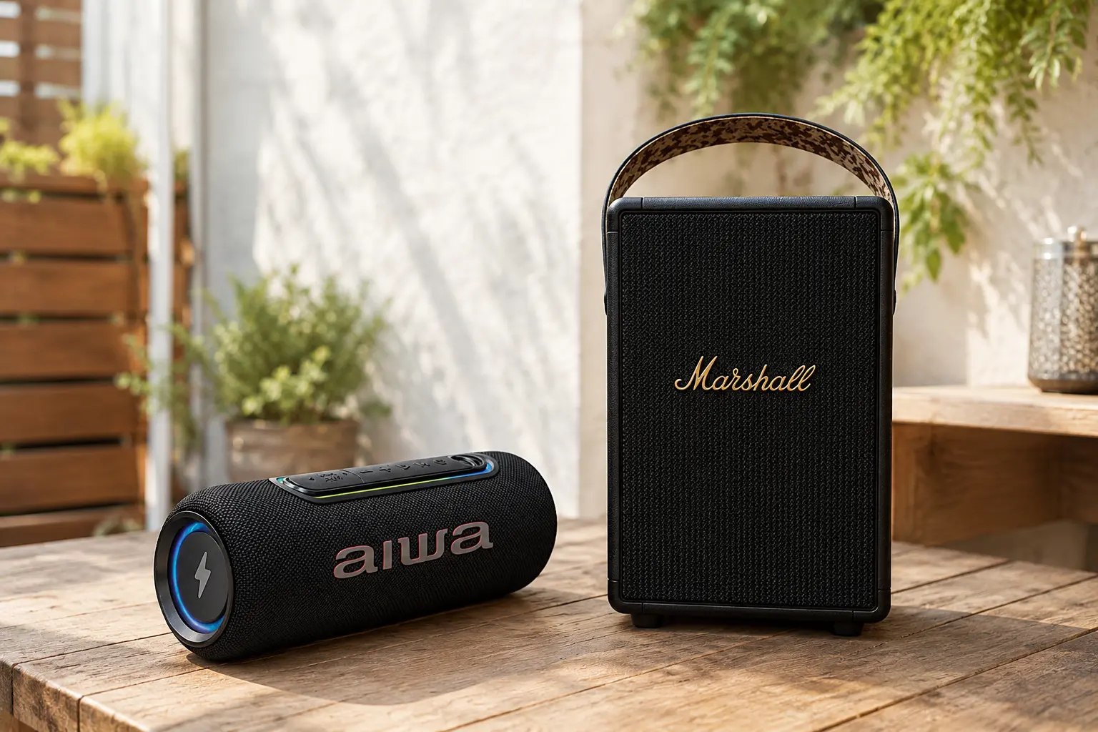 Aiwa SP-05-LB ou Marshall Tufton: mobilidade ou longa autonomia