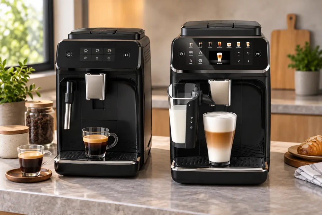 Série 1200 ou 4400 LatteGo: a rotina muda nas bebidas com leite