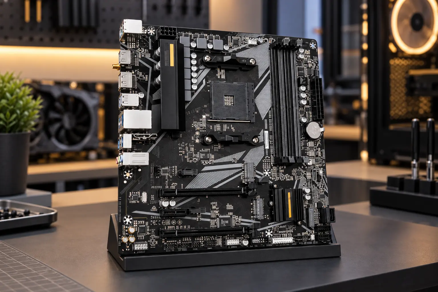 Na B550M da Gigabyte, Wi-Fi e M.2 separam mais as opções