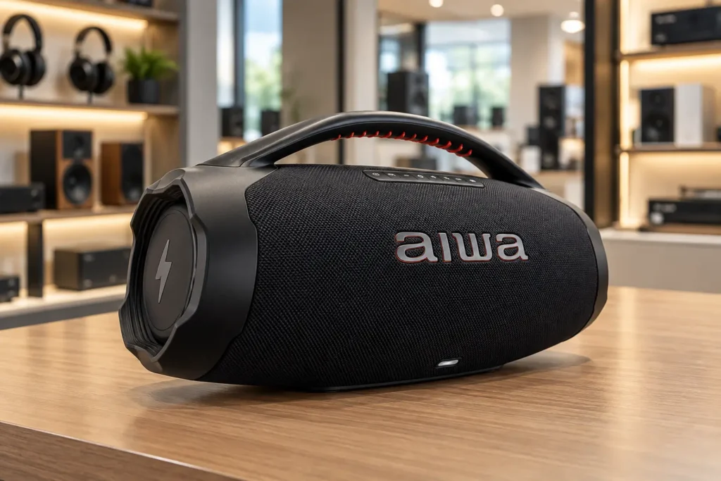Nas AIWA Boombox Plus, o RGB é a diferença mais clara entre versões