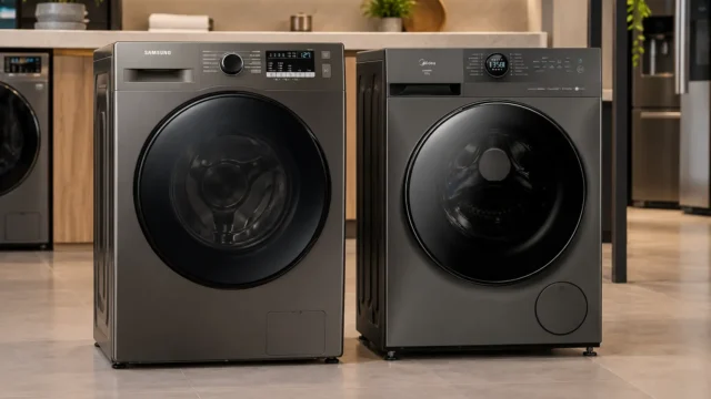 Samsung WW11T ou Midea Slim: vapor, água quente ou conectividade