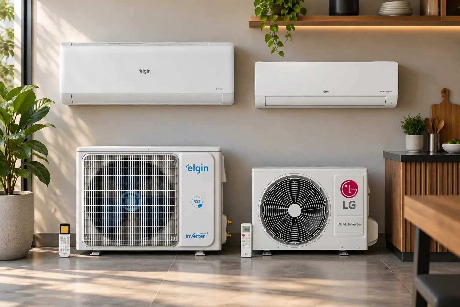 Elgin 30.000 ou LG 9.000 BTUs: a diferença começa na capacidade