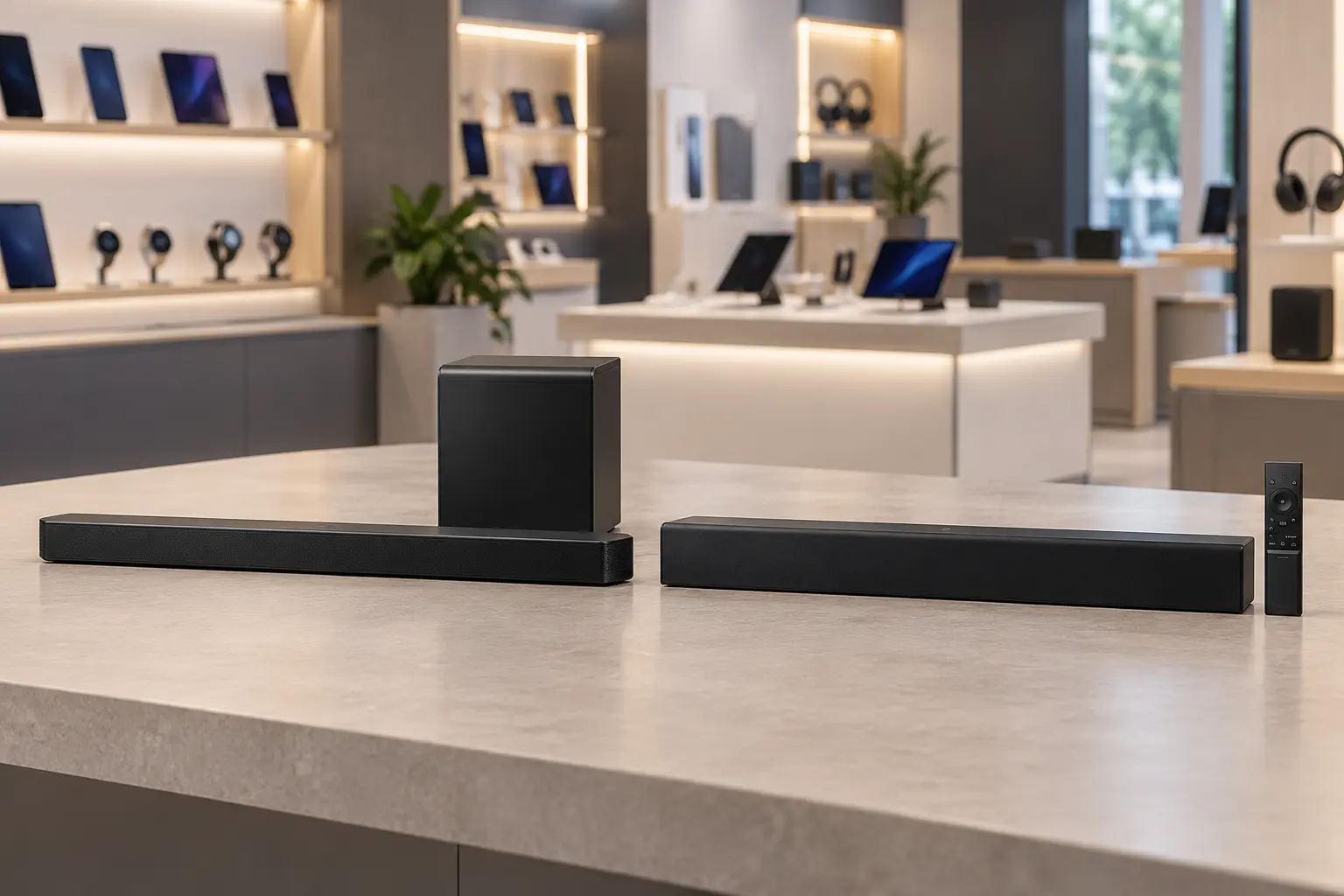 HW-B400F ou HW-Q800H: a diferença está no subwoofer e nos canais