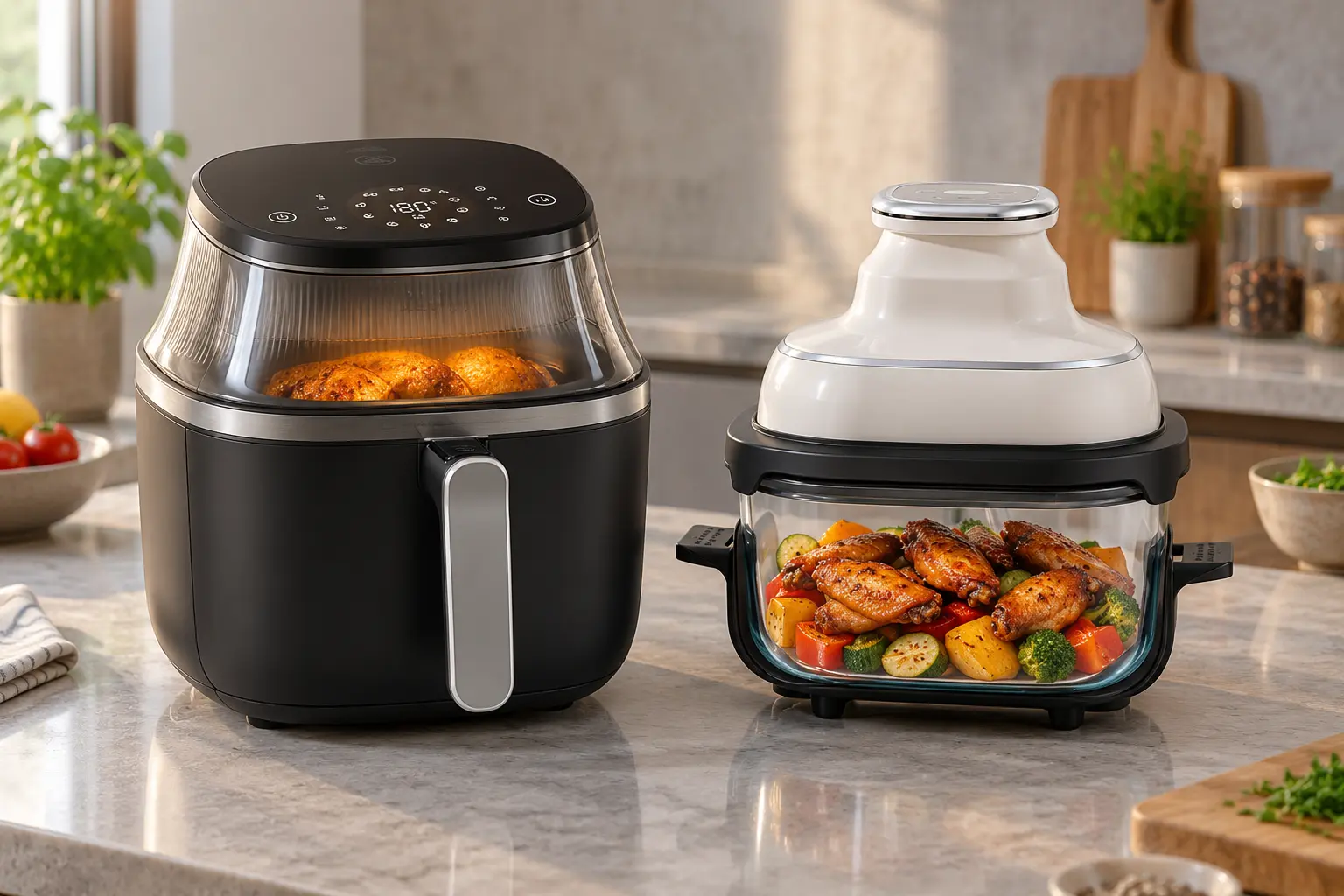 Philips Walita 7,2L ou Kookin 4,2L: capacidade ou recipiente de vidro
