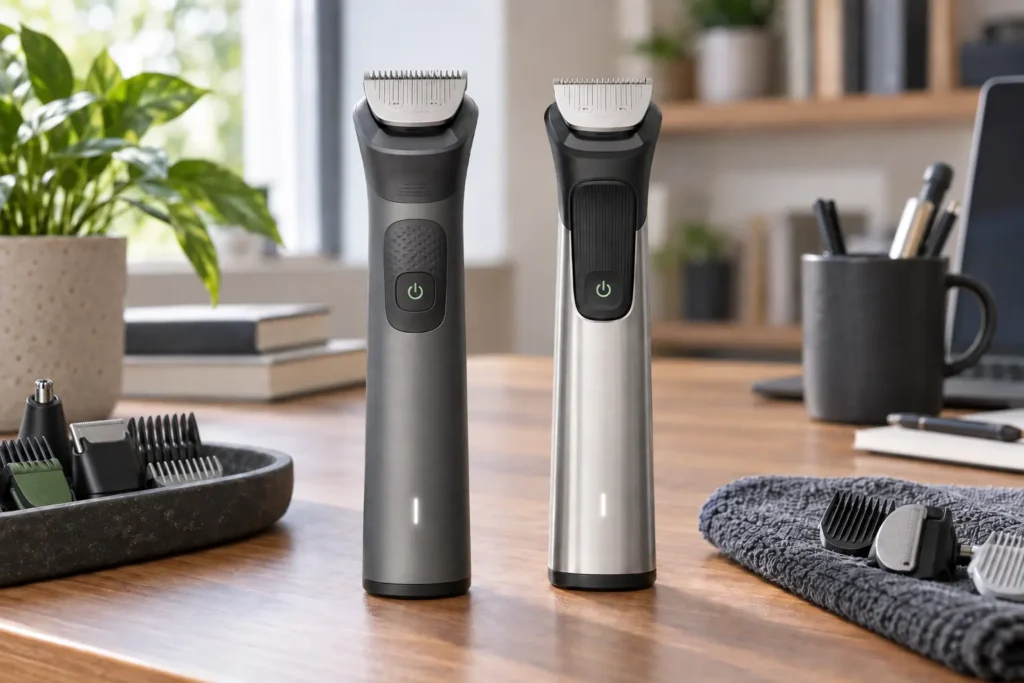 Philips Série 7000: 13 em 1 é enxuto; 22 peças traz mais regulagens